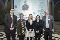 Dr. Thomas Malow, Siemens AG; Prof. Katharina Al-Shamery, University of Oldenburg; Dr. Rebecca Melen, Clara Immerwahr Awardee 2016; Ms. Chris Bradley, British Embassy, Regional Director UK Science & Innovation Network – Europe, Berlin; Prof. Matthias Driess; photo © TU Berlin / PR / Jacek Ruta